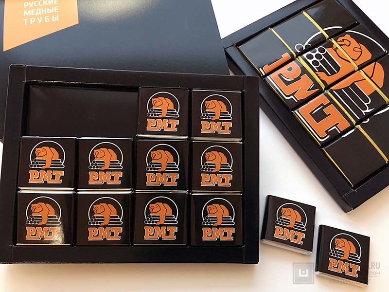 Коробка-пенал на 12 шоколадных плиток 5гр.